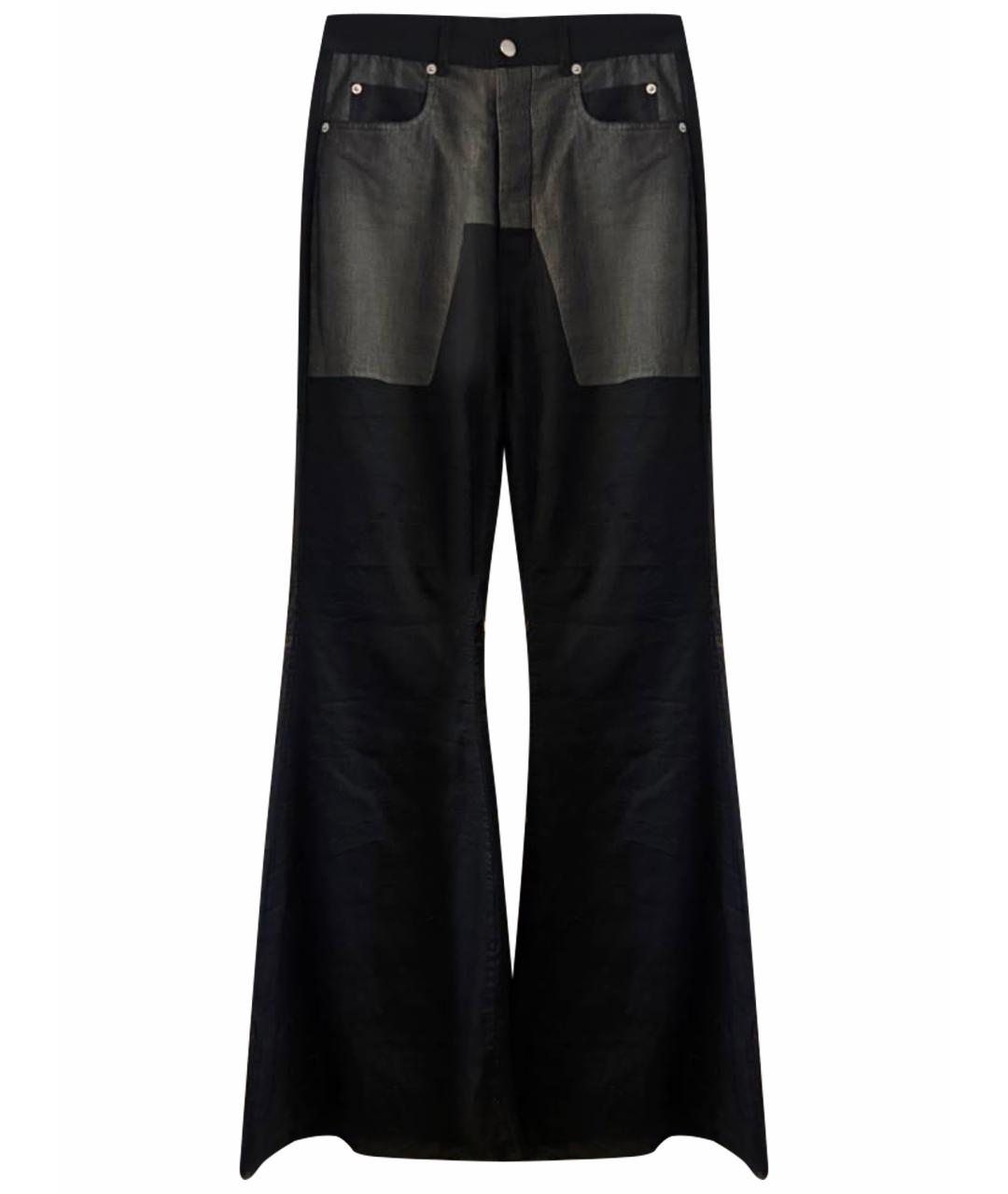 RICK OWENS Черные хлопковые повседневные брюки, фото 1