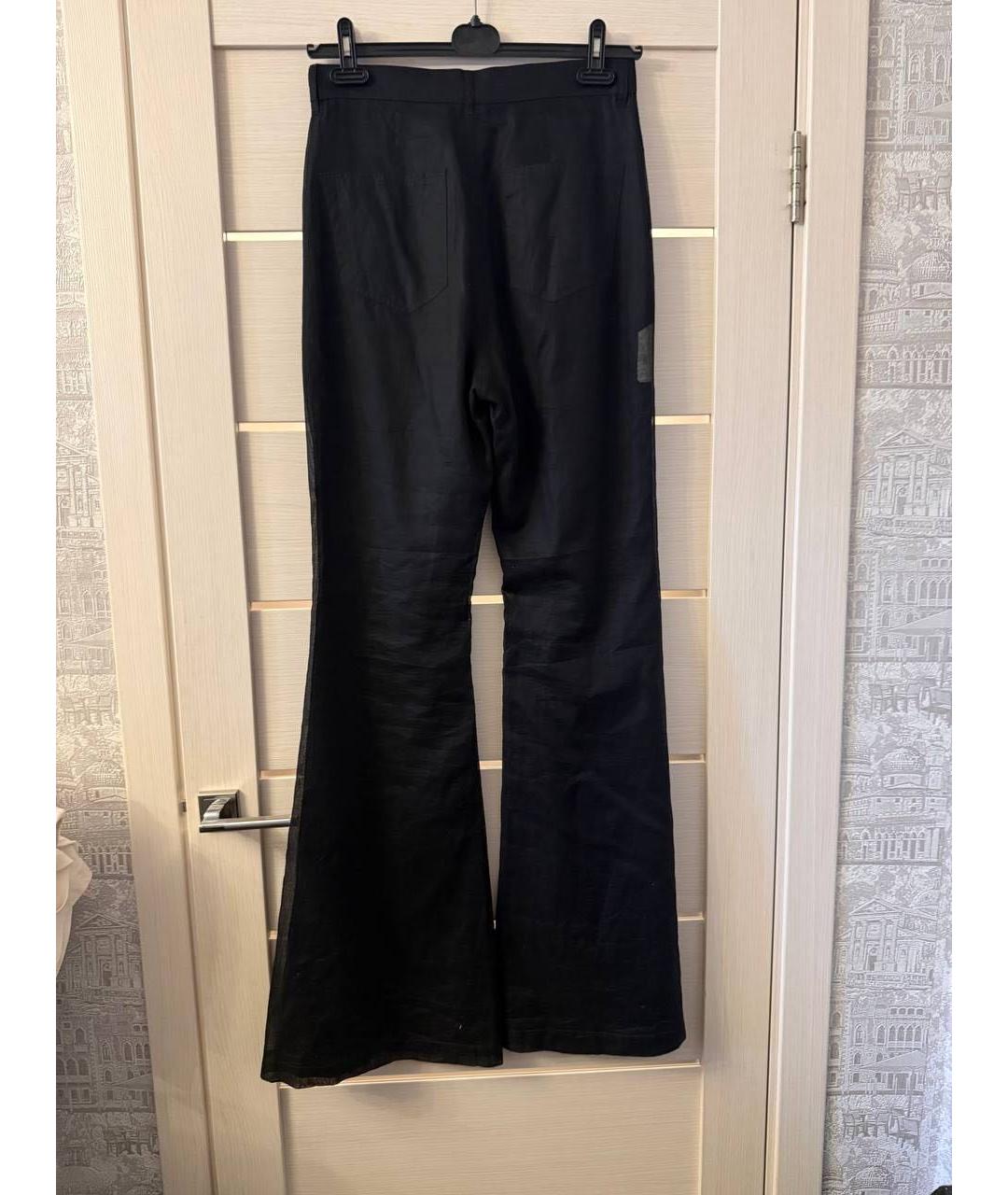 RICK OWENS Черные хлопковые повседневные брюки, фото 2