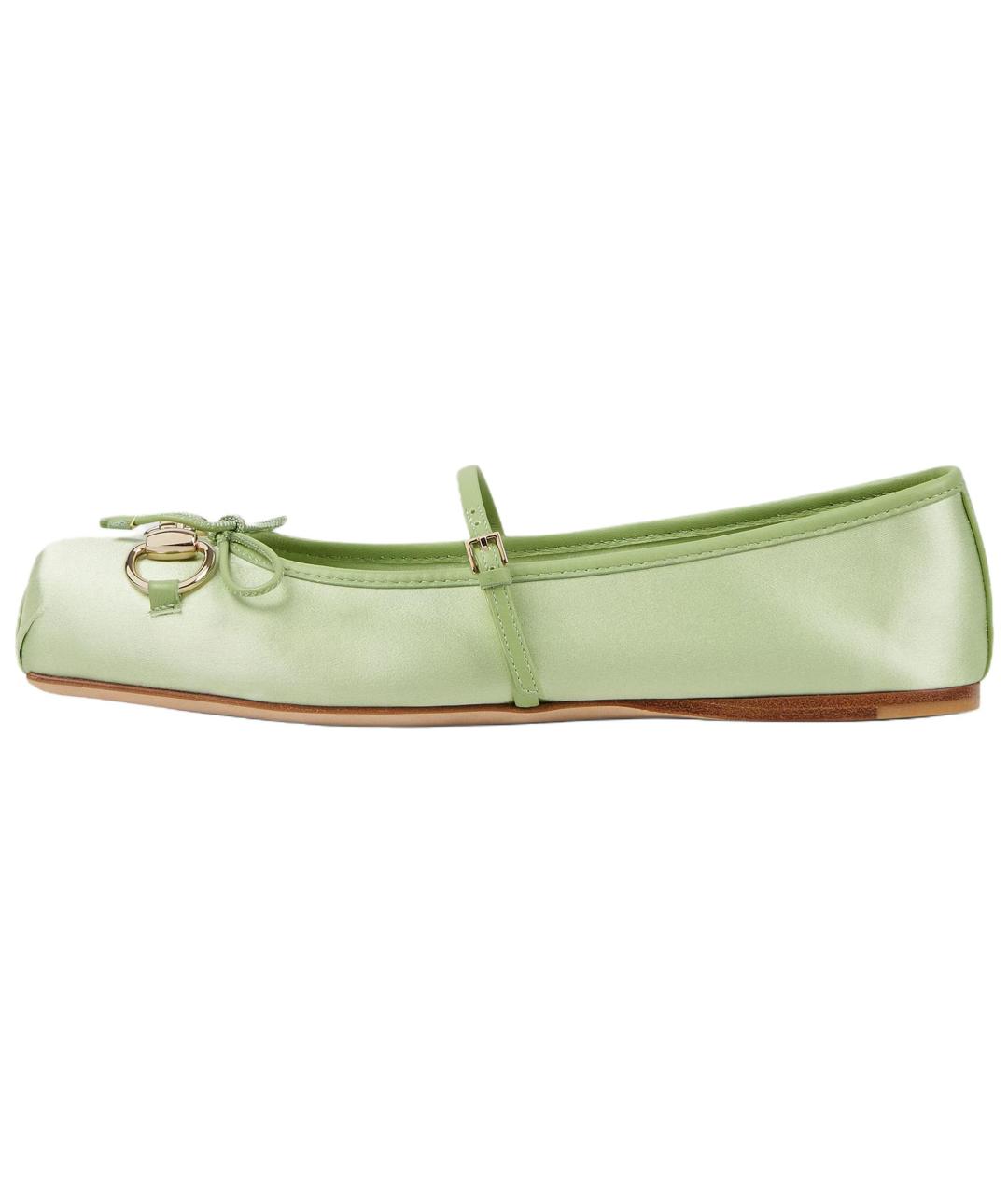 GUCCI Салатовые текстильные балетки, фото 2