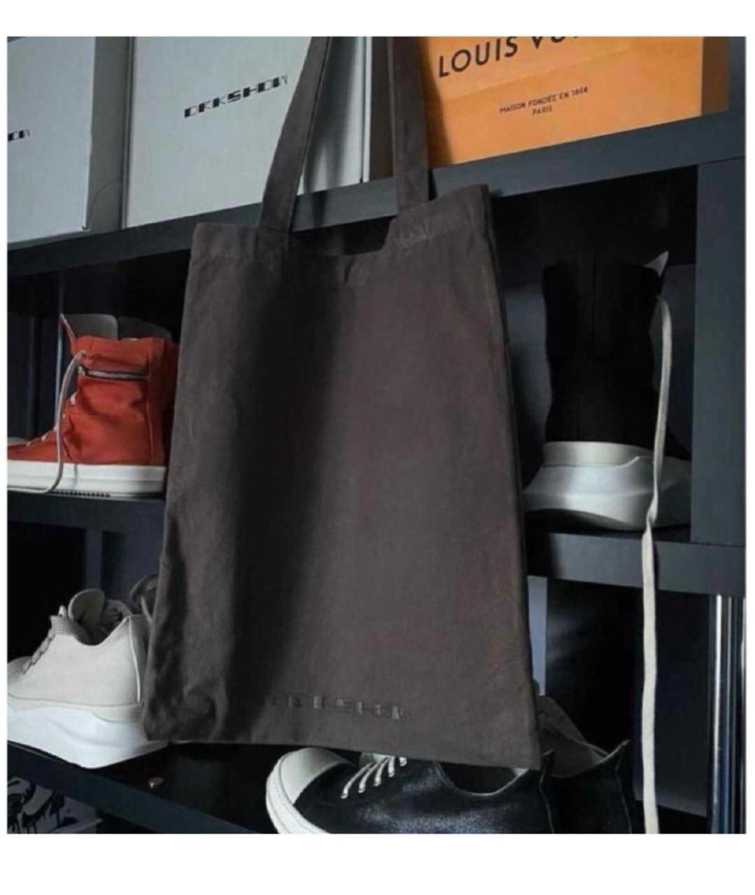 RICK OWENS DRKSHDW Коричневая хлопковая сумка тоут, фото 4