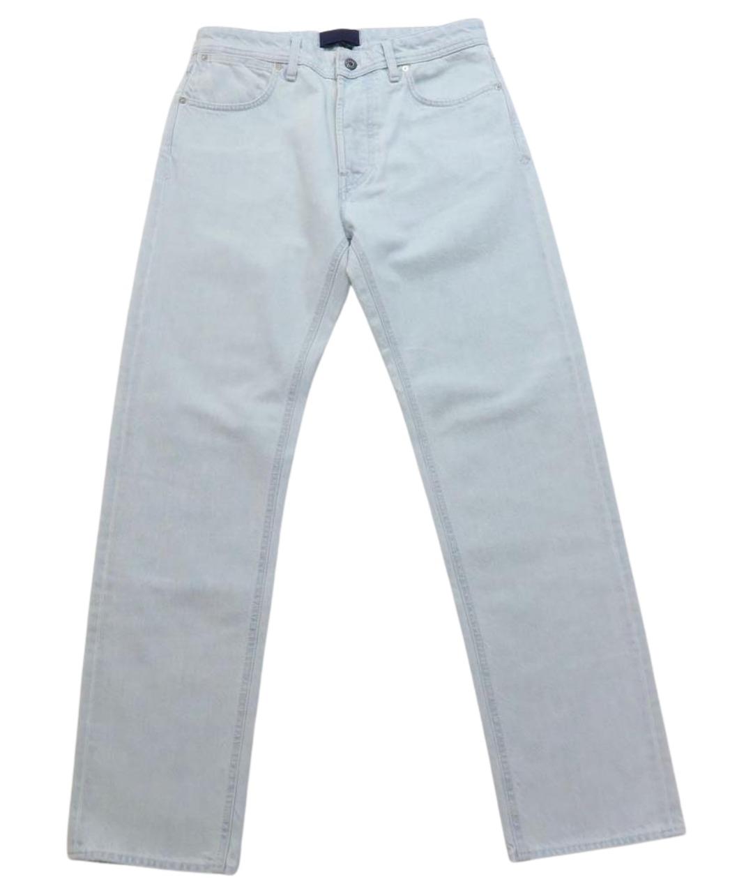 STONE ISLAND Бирюзовые хлопковые прямые джинсы, фото 1