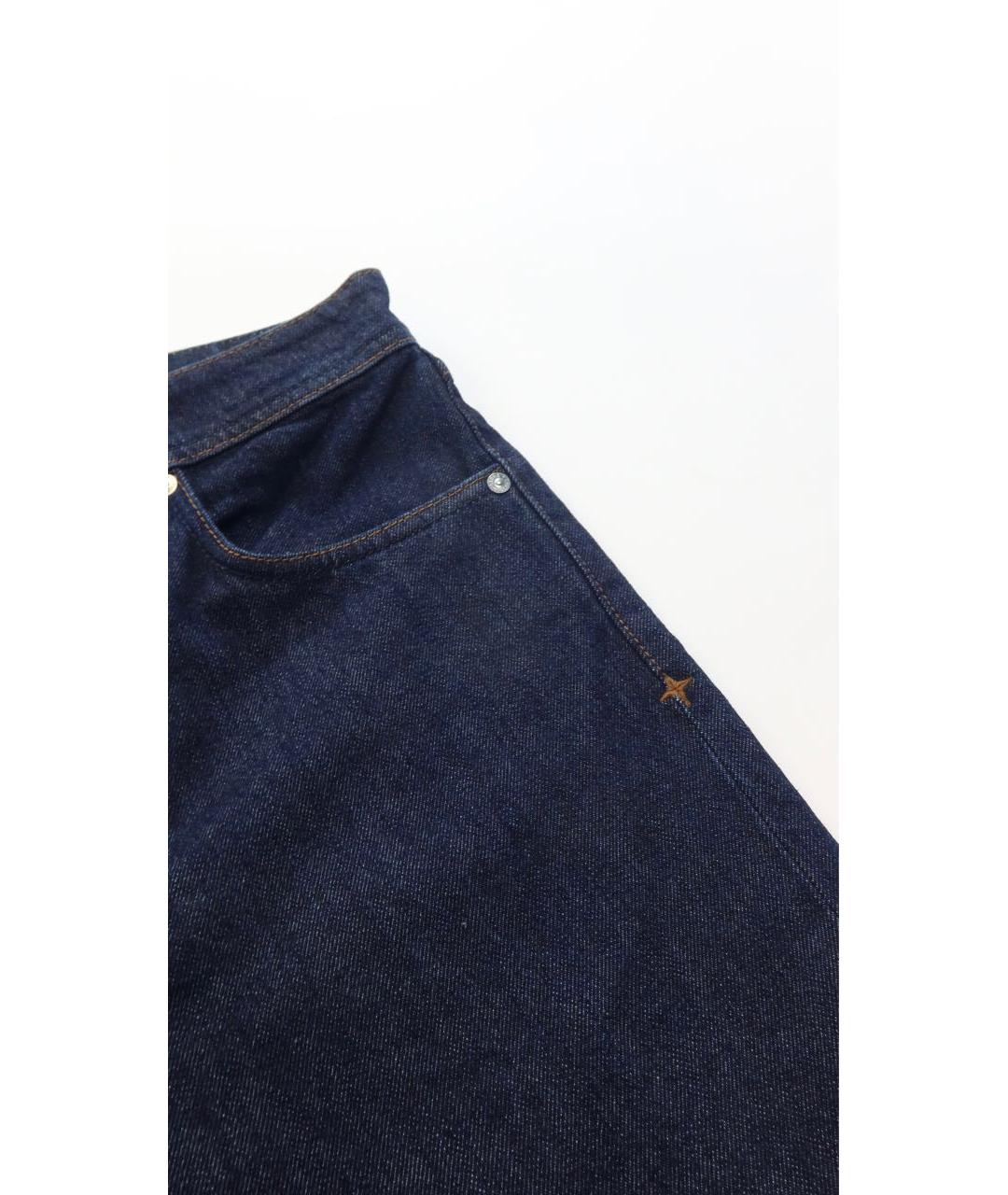 STONE ISLAND Темно-синие хлопковые прямые джинсы, фото 4