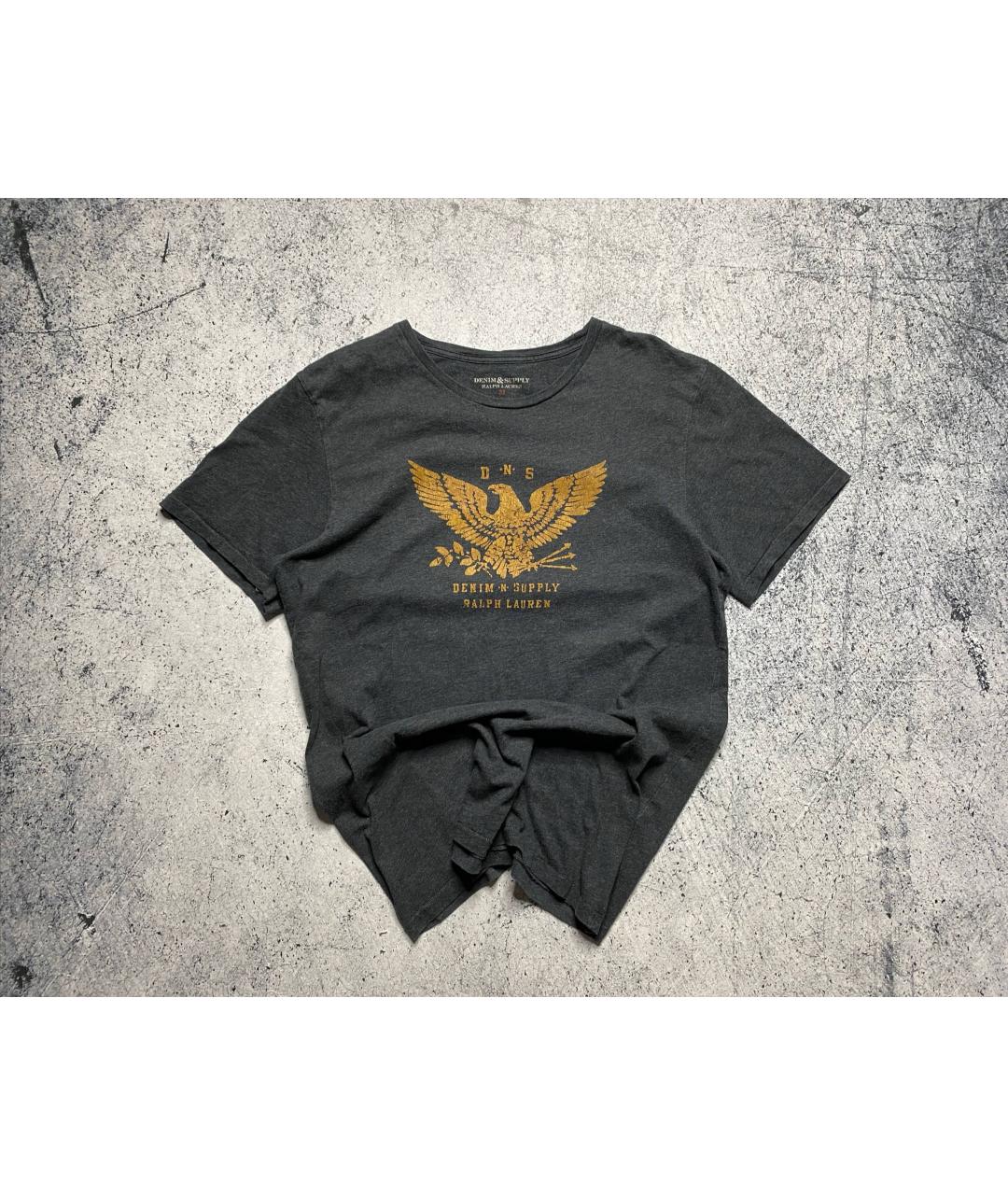 RALPH LAUREN Серая хлопковая футболка, фото 2