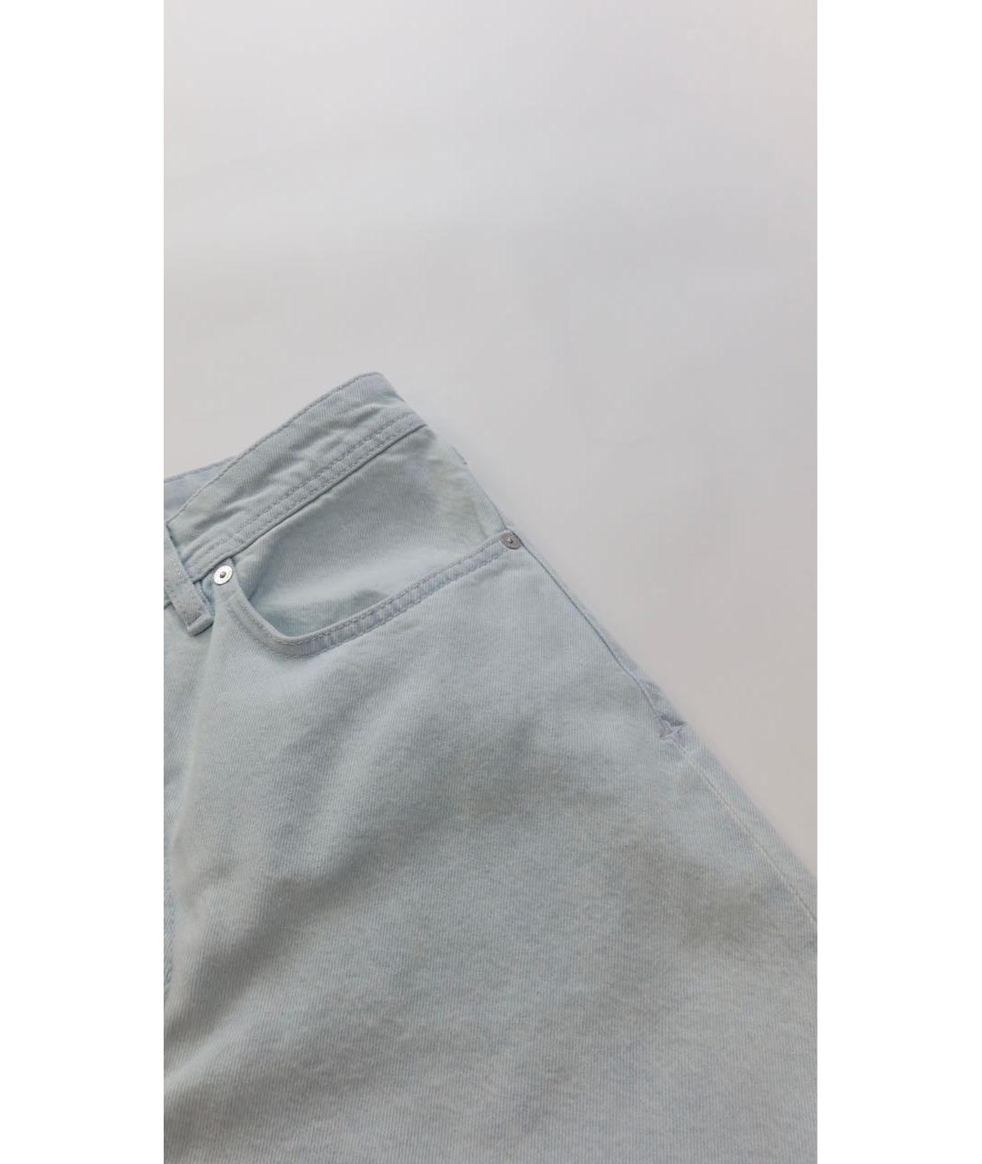 STONE ISLAND Бирюзовые хлопковые прямые джинсы, фото 3