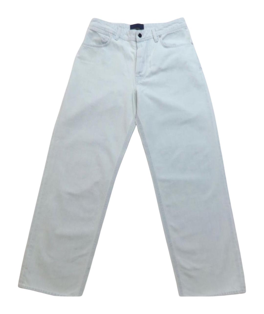 STONE ISLAND Бирюзовые хлопковые прямые джинсы, фото 1