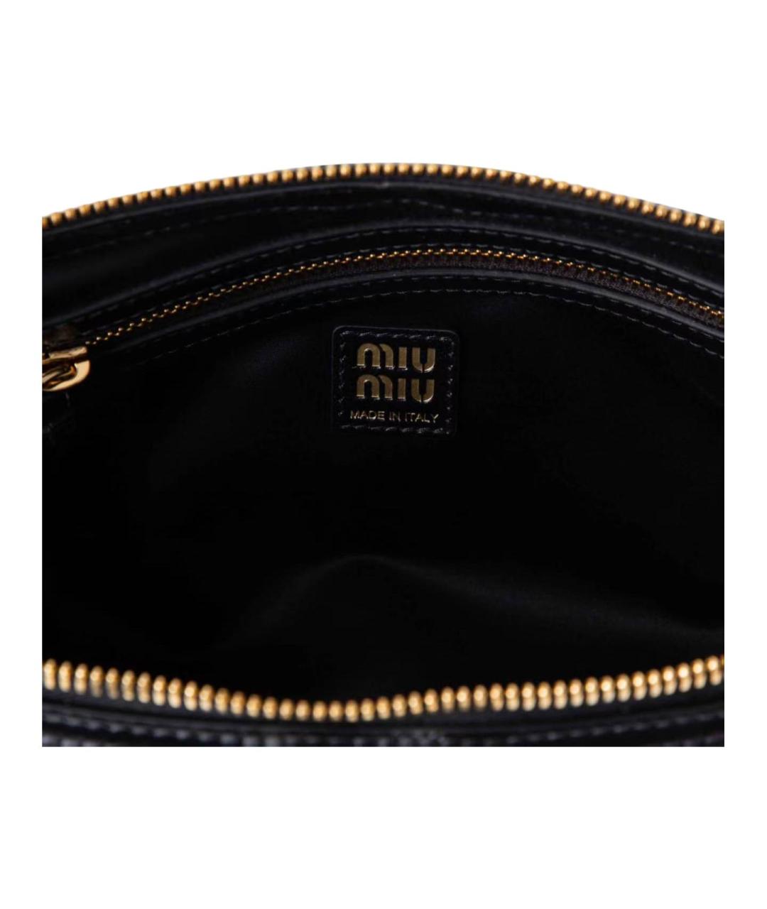 MIU MIU Черная кожаная сумка через плечо, фото 4
