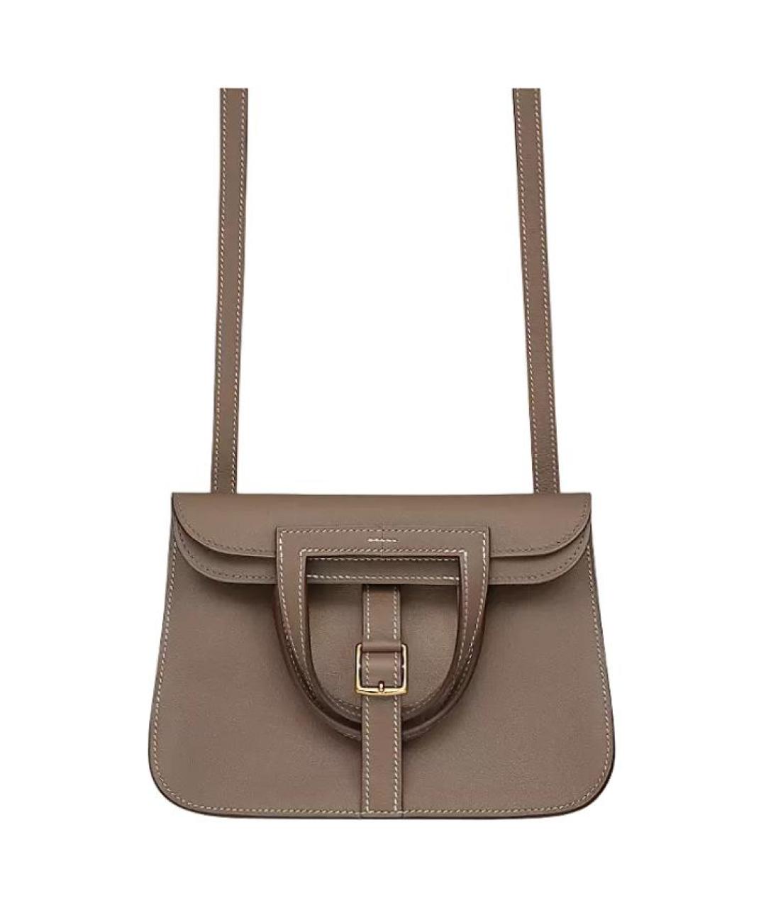 HERMES Коричневая кожаная сумка через плечо, фото 4