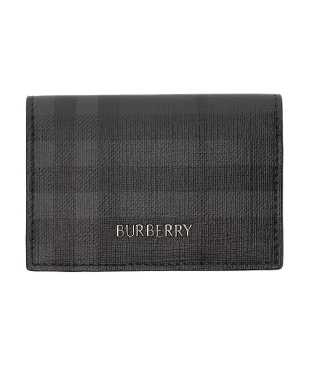 BURBERRY Черный кожаный кардхолдер, фото 1
