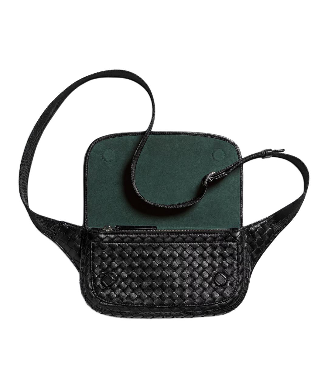 BOTTEGA VENETA Черная кожаная сумка на плечо, фото 2