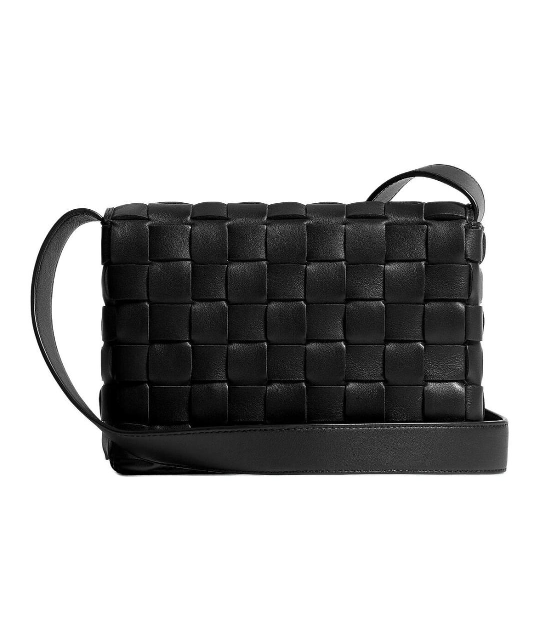 BOTTEGA VENETA Черная кожаная сумка через плечо, фото 4