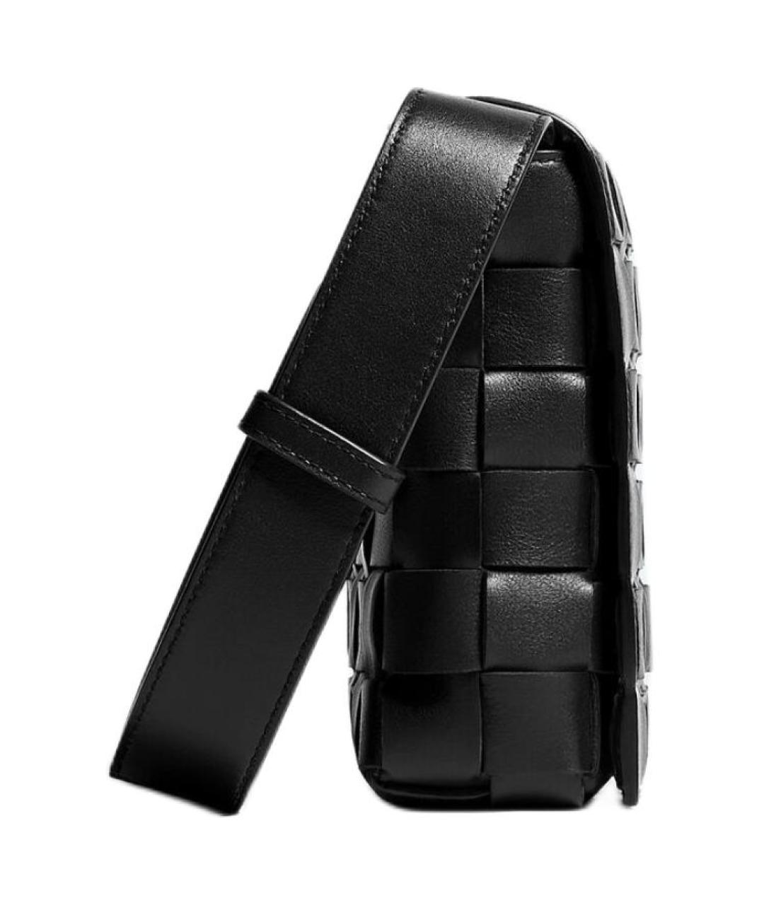BOTTEGA VENETA Черная кожаная сумка через плечо, фото 3