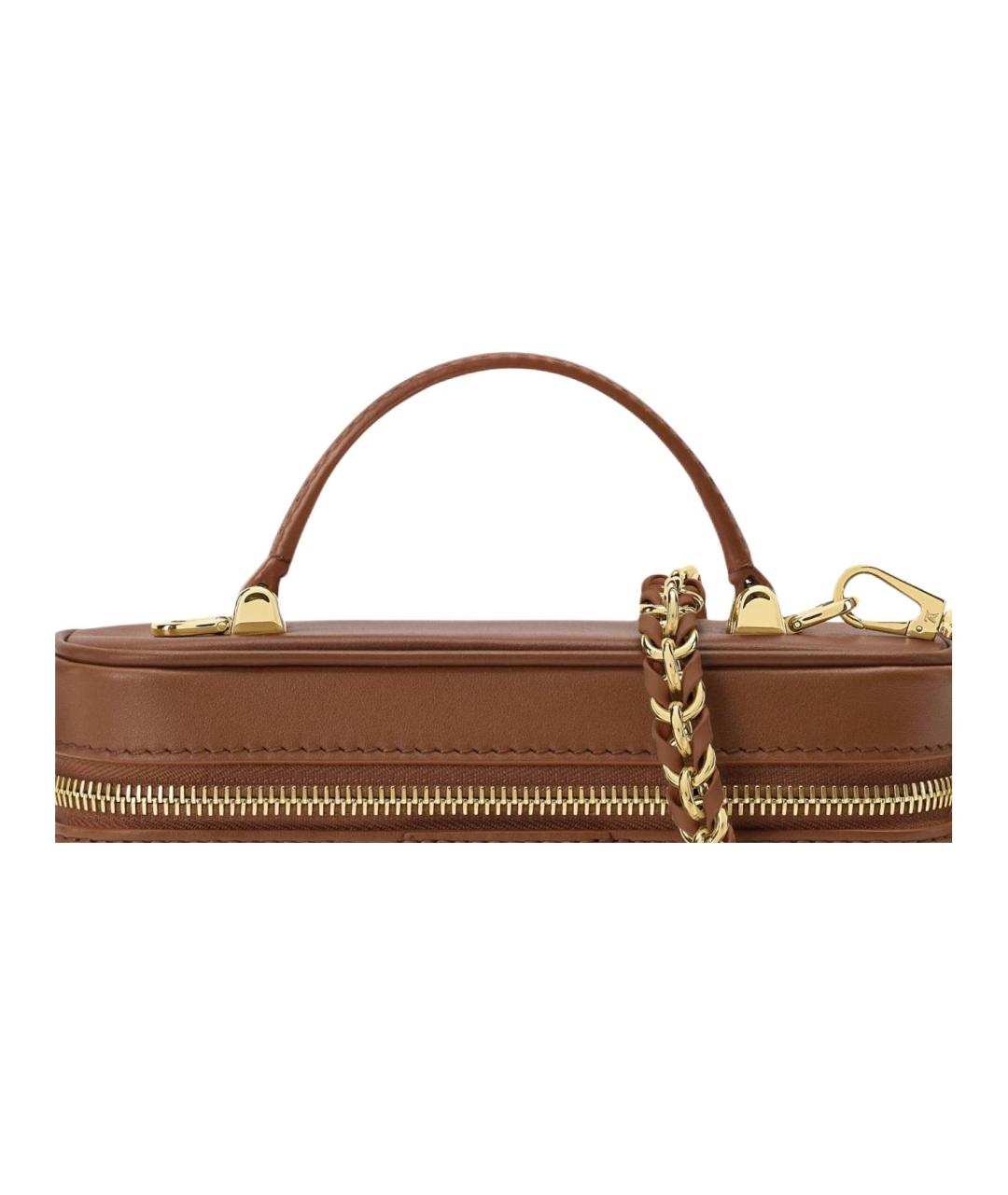LOUIS VUITTON Коричневая кожаная сумка через плечо, фото 5