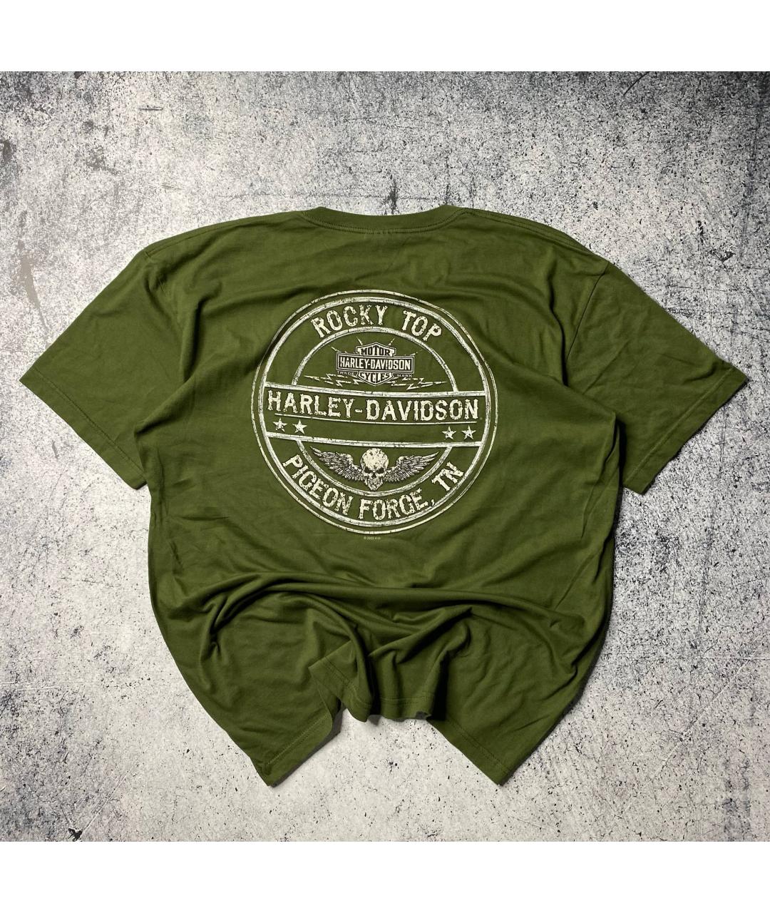Harley Davidson Хаки хлопковая футболка, фото 4