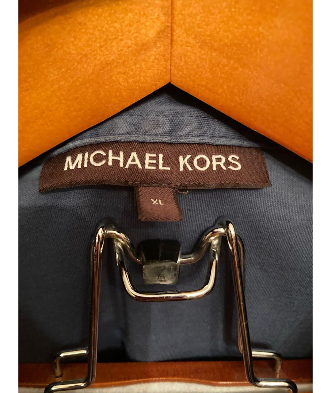 MICHAEL KORS Синее хлопковое поло с коротким рукавом, фото 3