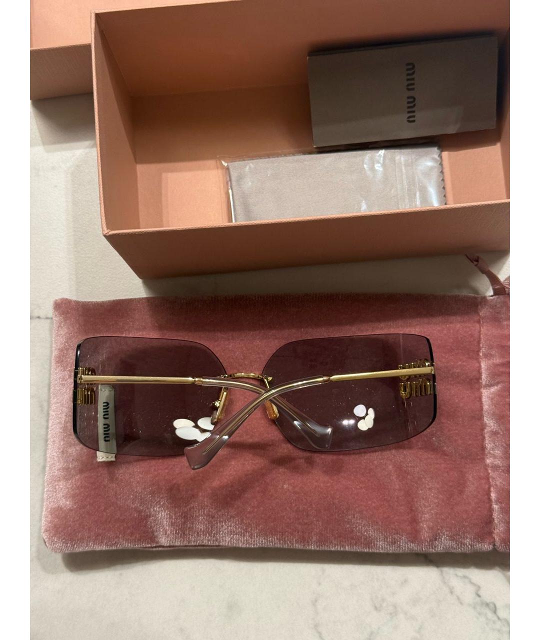 MIU MIU Серые металлические солнцезащитные очки, фото 3