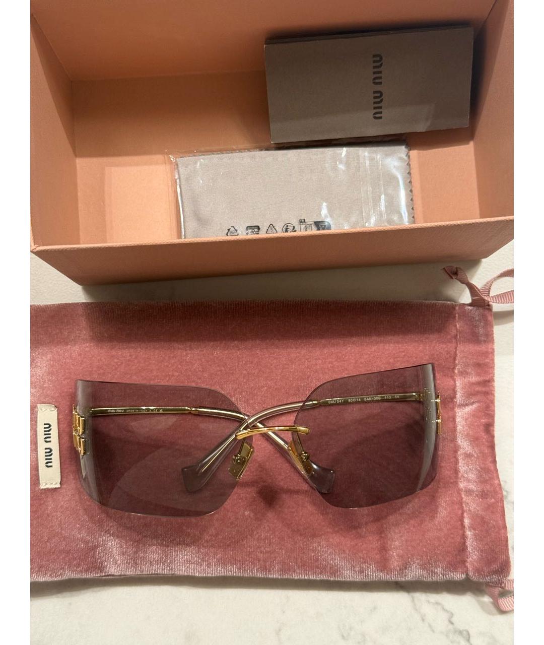 MIU MIU Серые металлические солнцезащитные очки, фото 2
