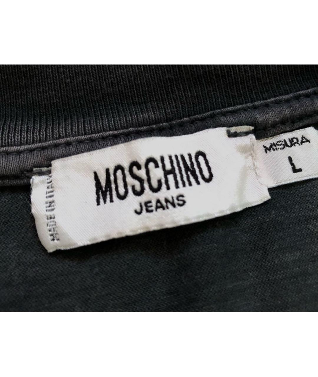 MOSCHINO JEANS Антрацитовая хлопковая майка, фото 3