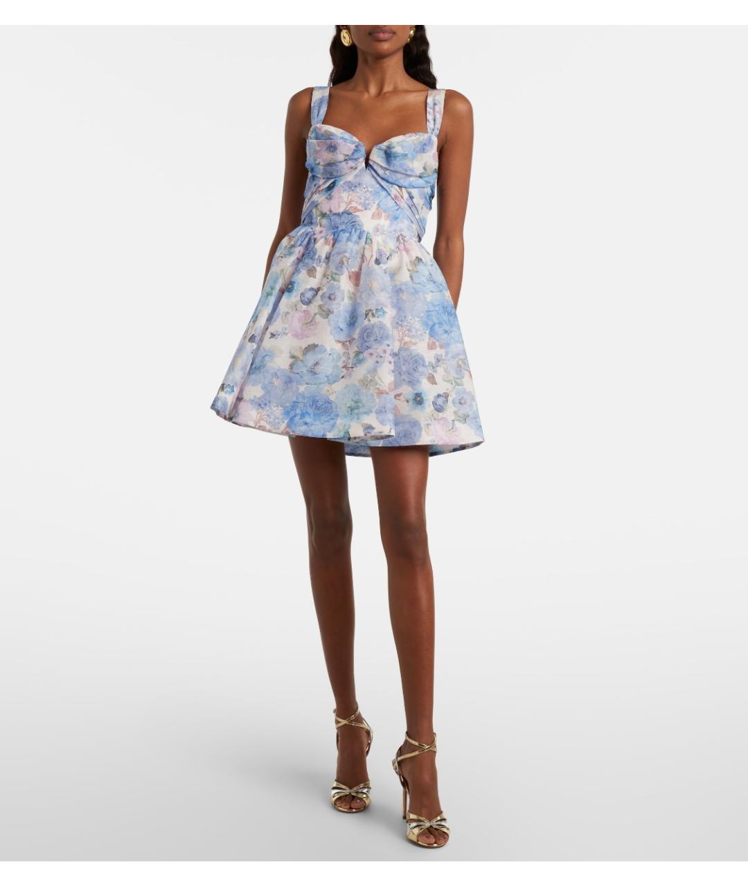 ZIMMERMANN Голубое льняное коктейльное платье, фото 3