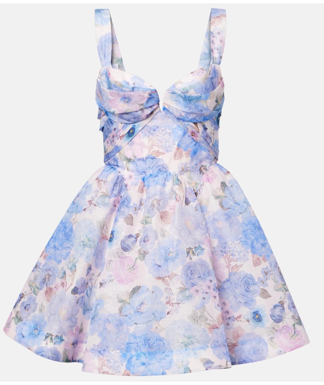 ZIMMERMANN Голубое льняное коктейльное платье, фото 2