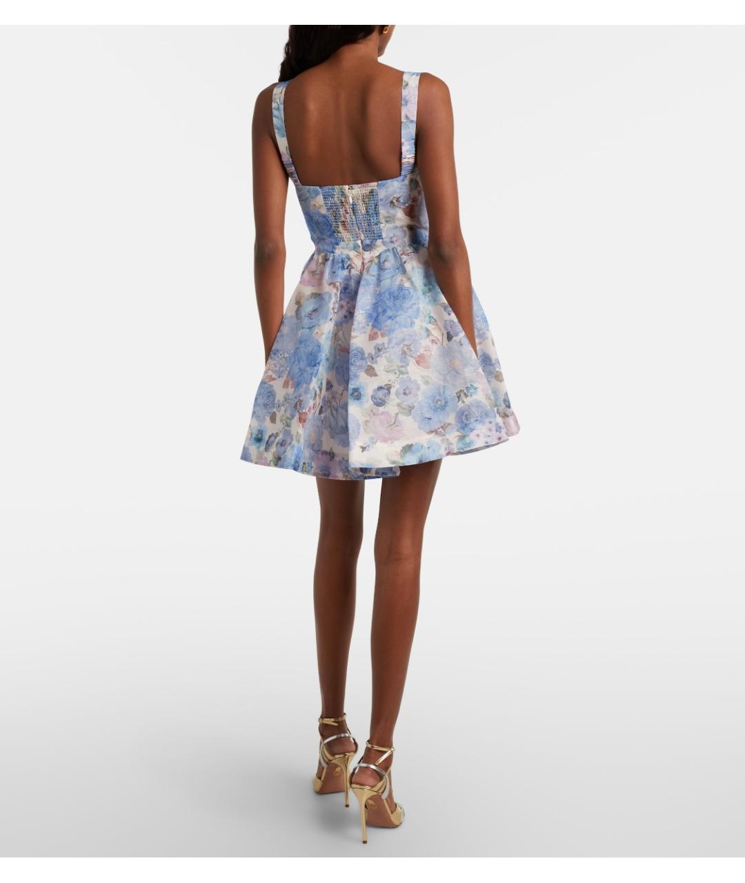 ZIMMERMANN Голубое льняное коктейльное платье, фото 4