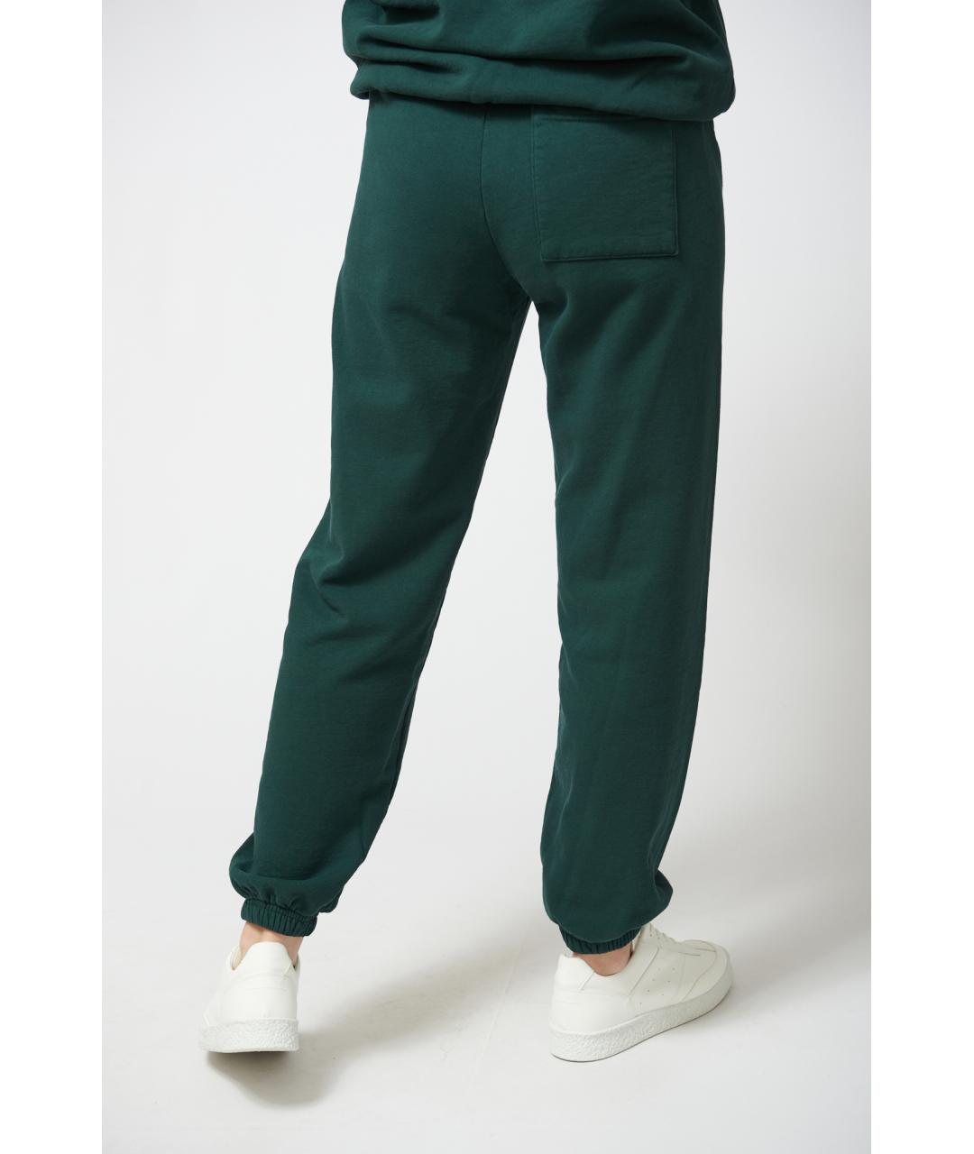 SPORTY AND RICH Зеленые хлопковые прямые брюки, фото 4
