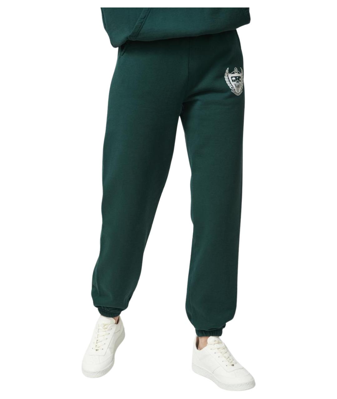 SPORTY AND RICH Зеленые хлопковые прямые брюки, фото 1