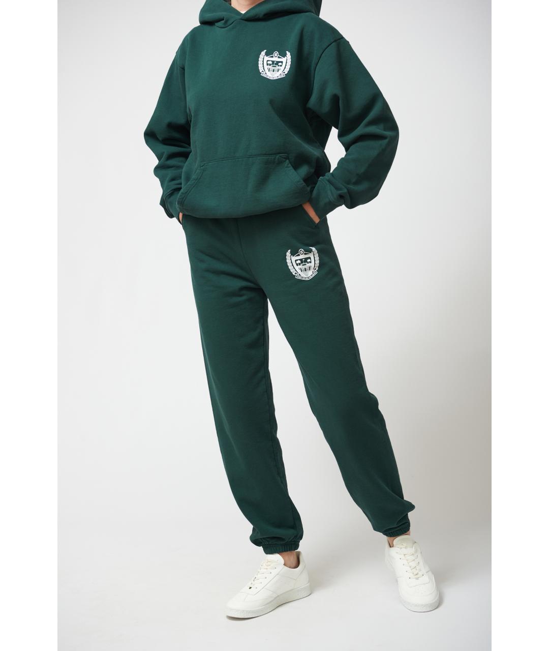 SPORTY AND RICH Зеленые хлопковые прямые брюки, фото 2
