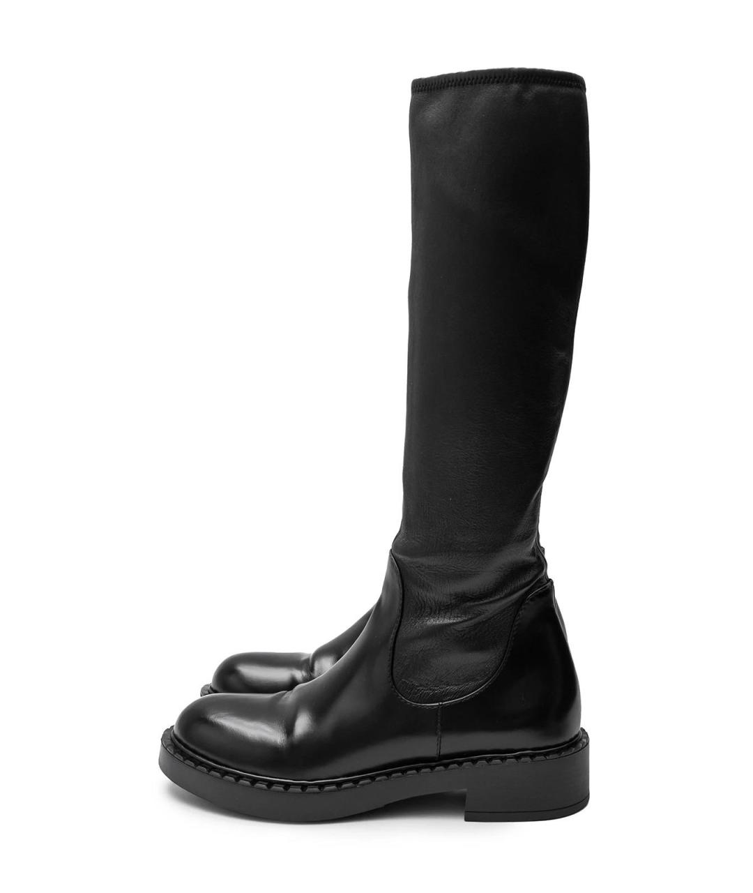 PRADA Черные кожаные сапоги, фото 4