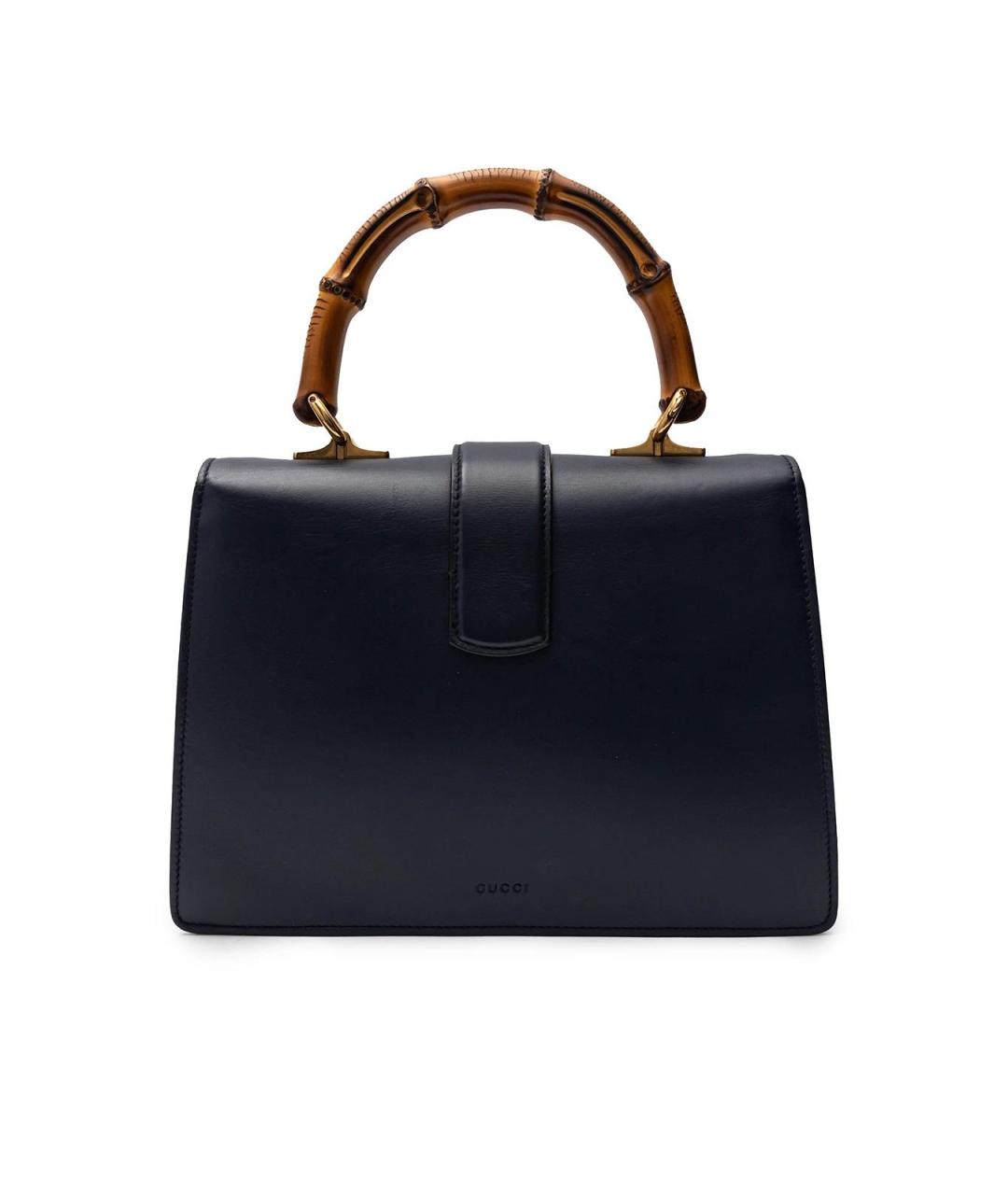 GUCCI Синяя кожаная сумка с короткими ручками, фото 3
