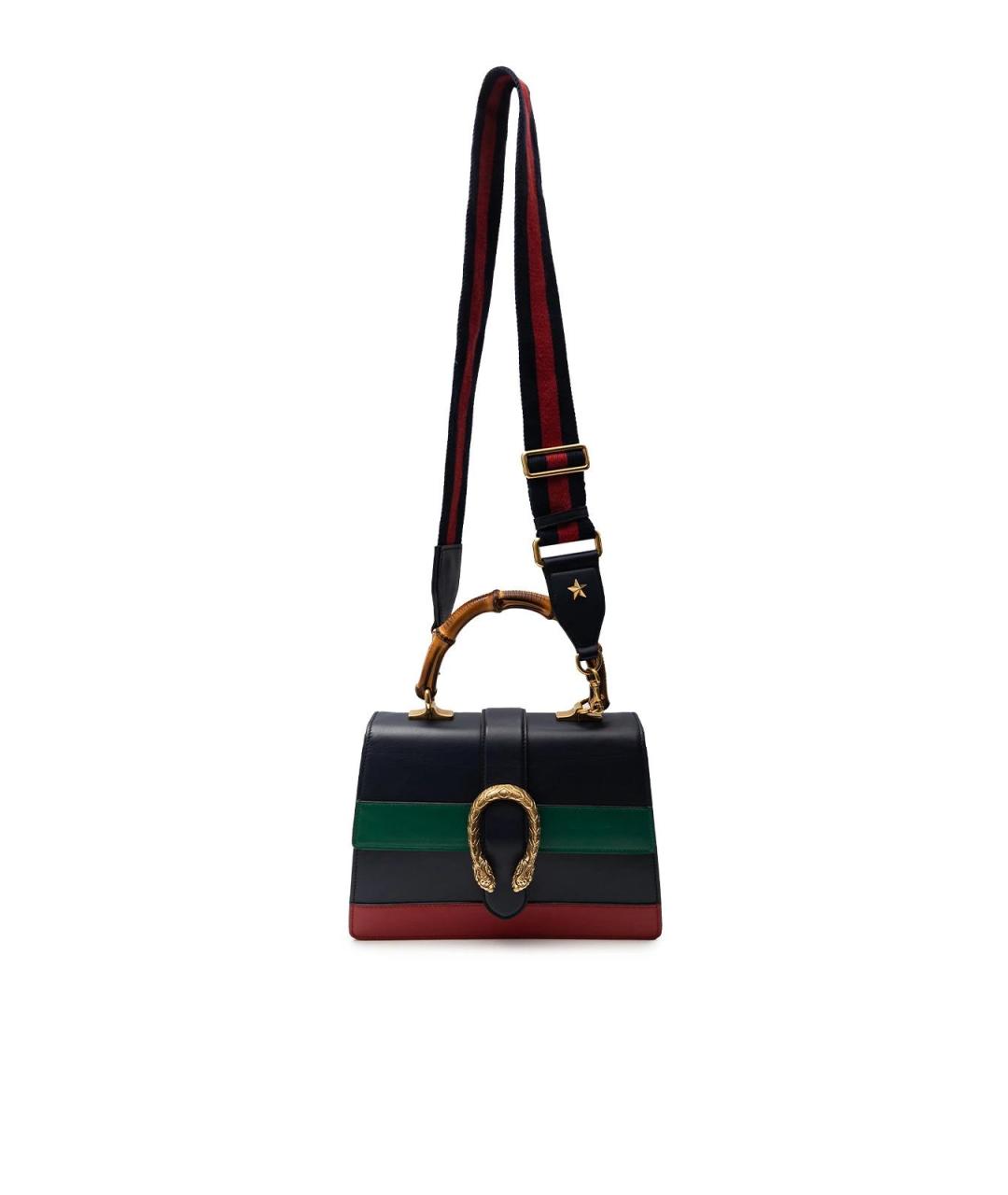 GUCCI Синяя кожаная сумка с короткими ручками, фото 4