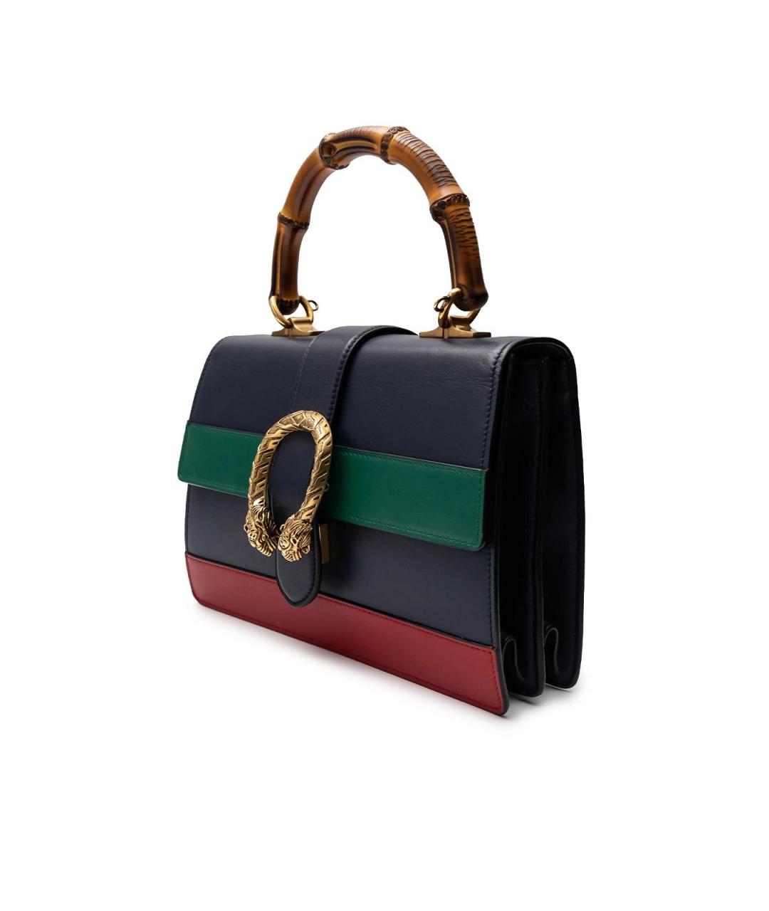 GUCCI Синяя кожаная сумка с короткими ручками, фото 2