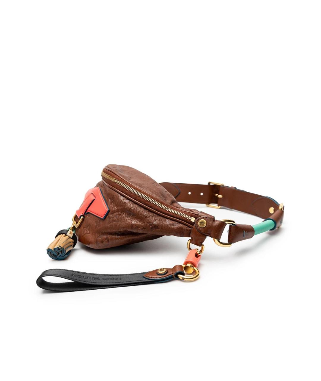 LOUIS VUITTON Коричневая кожаная поясная сумка, фото 2