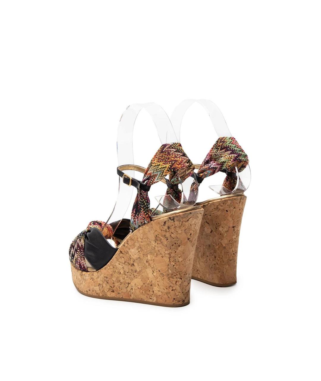MISSONI Черные текстильные босоножки, фото 3