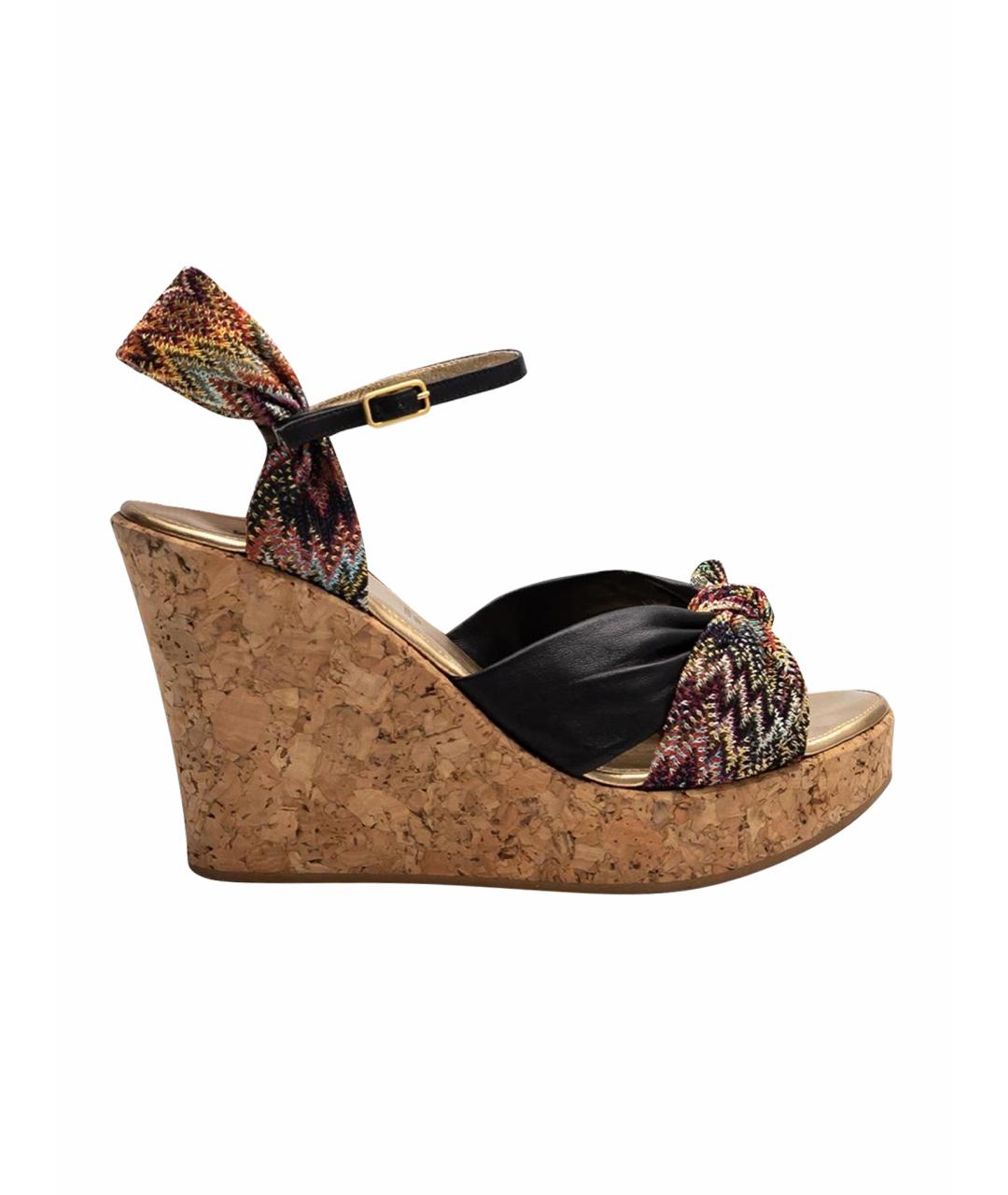MISSONI Черные текстильные босоножки, фото 1