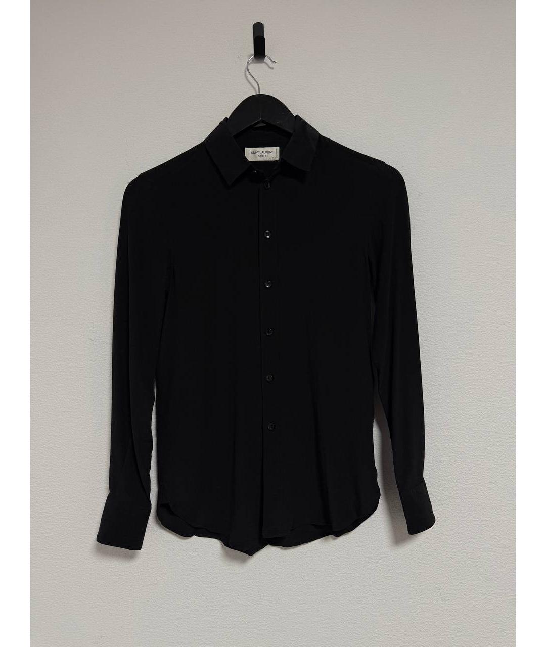 SAINT LAURENT Черная шелковая рубашка, фото 3