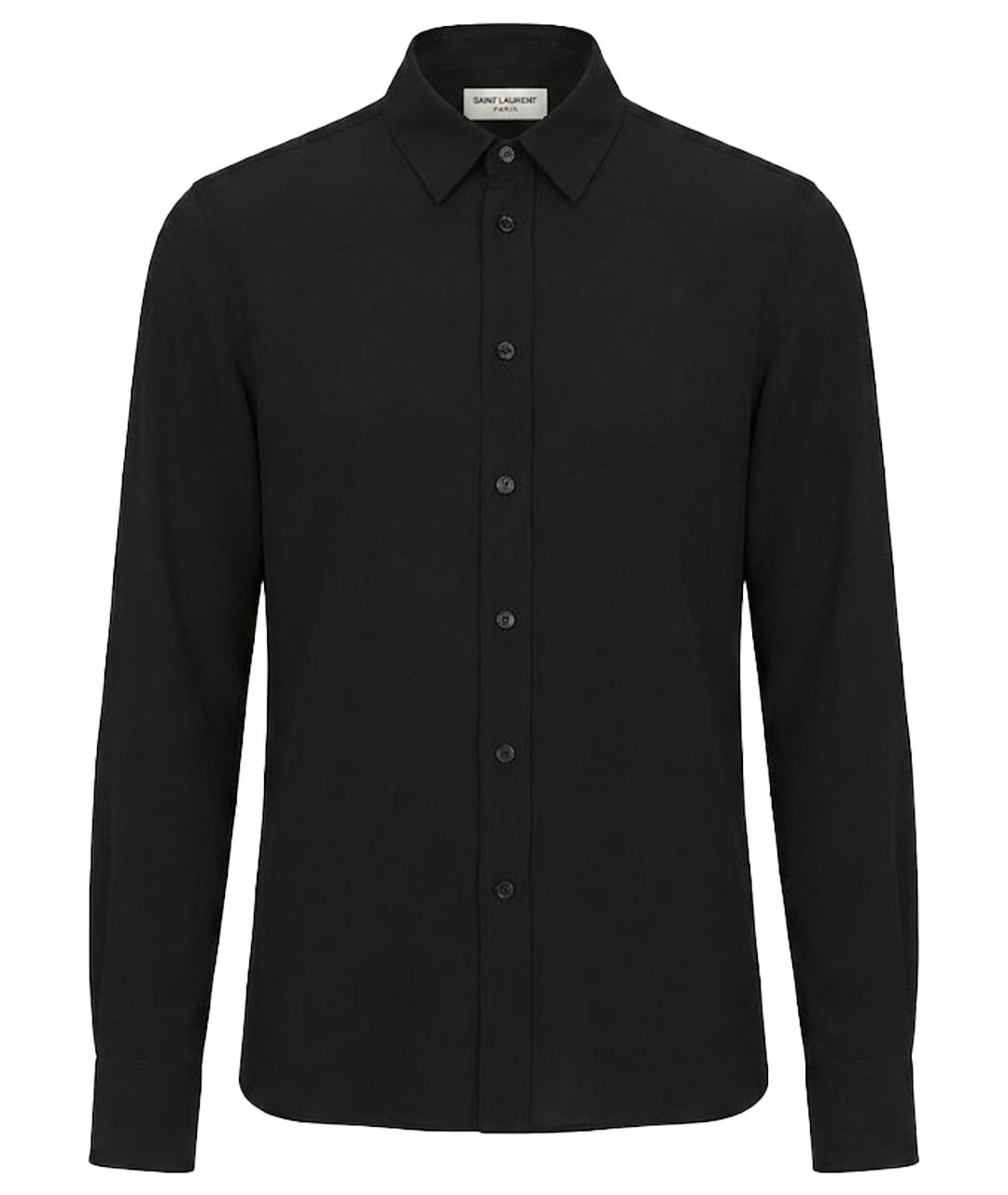 SAINT LAURENT Черная шелковая рубашка, фото 1