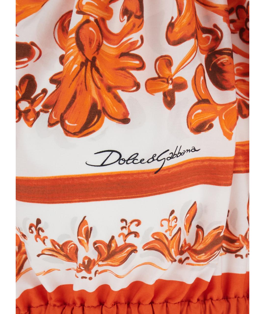 DOLCE&GABBANA Оранжевая хлопковая блузы, фото 3