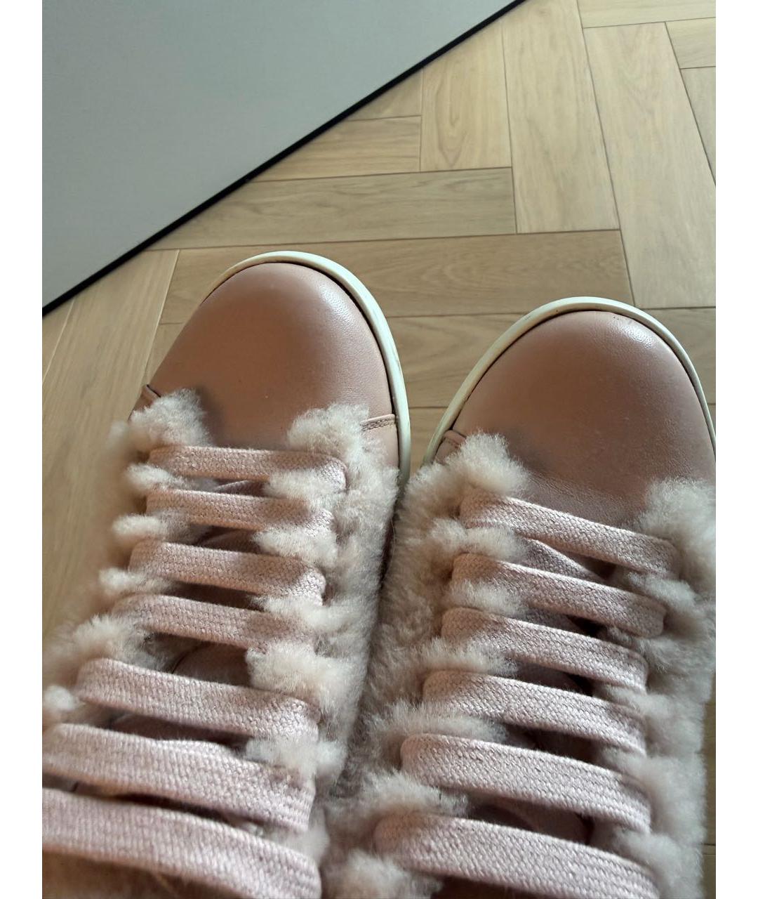 PRADA Розовые кожаные кеды, фото 7