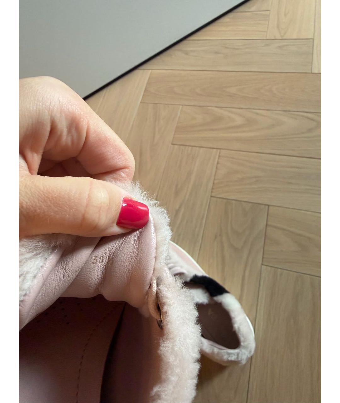 PRADA Розовые кожаные кеды, фото 6