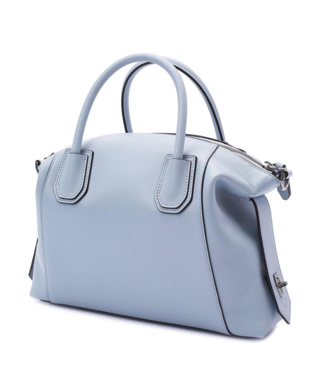 GIVENCHY Голубая кожаная сумка с короткими ручками, фото 5