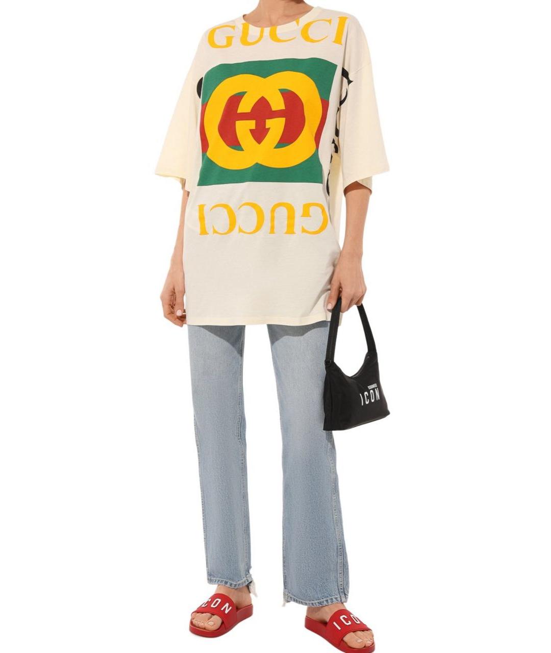 GUCCI Мульти хлопковая футболка, фото 2