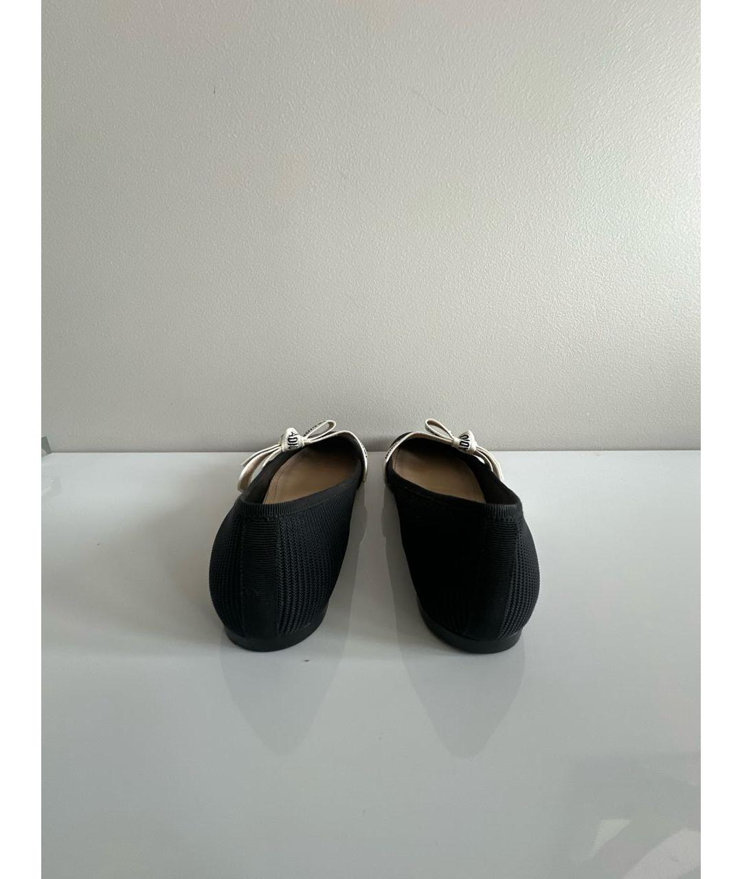 CHRISTIAN DIOR Черные текстильные балетки, фото 4