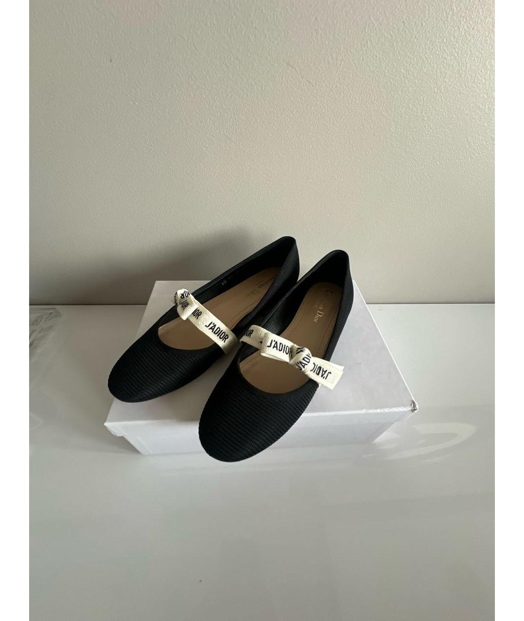 CHRISTIAN DIOR Черные текстильные балетки, фото 8