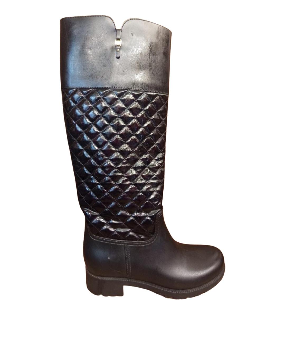 FERRAGAMO Черные кожаные сапоги, фото 1