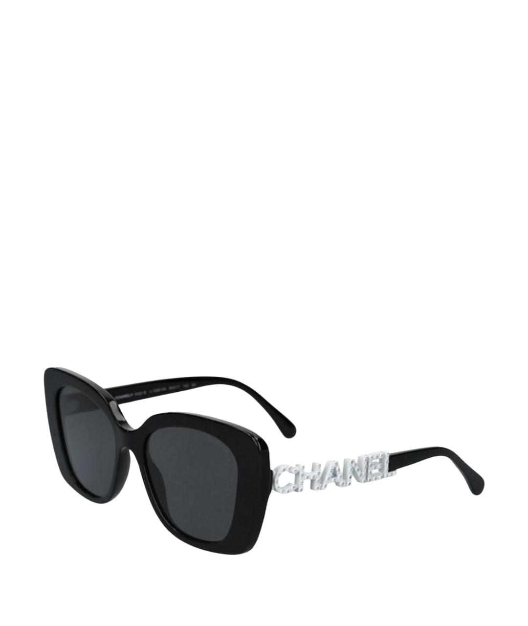 CHANEL Черные пластиковые солнцезащитные очки, фото 1