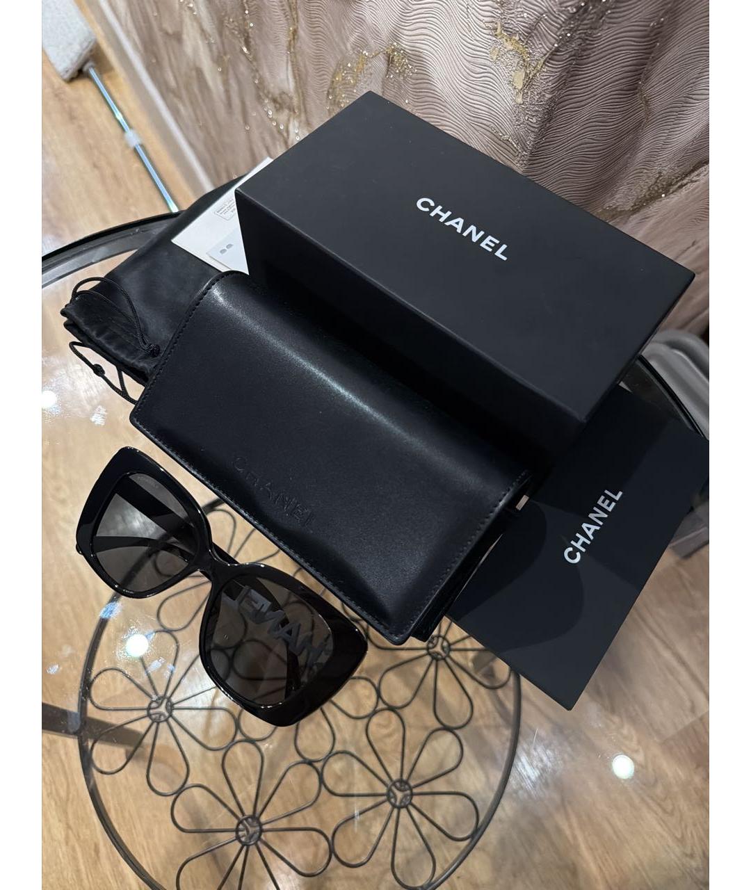 CHANEL Черные пластиковые солнцезащитные очки, фото 7