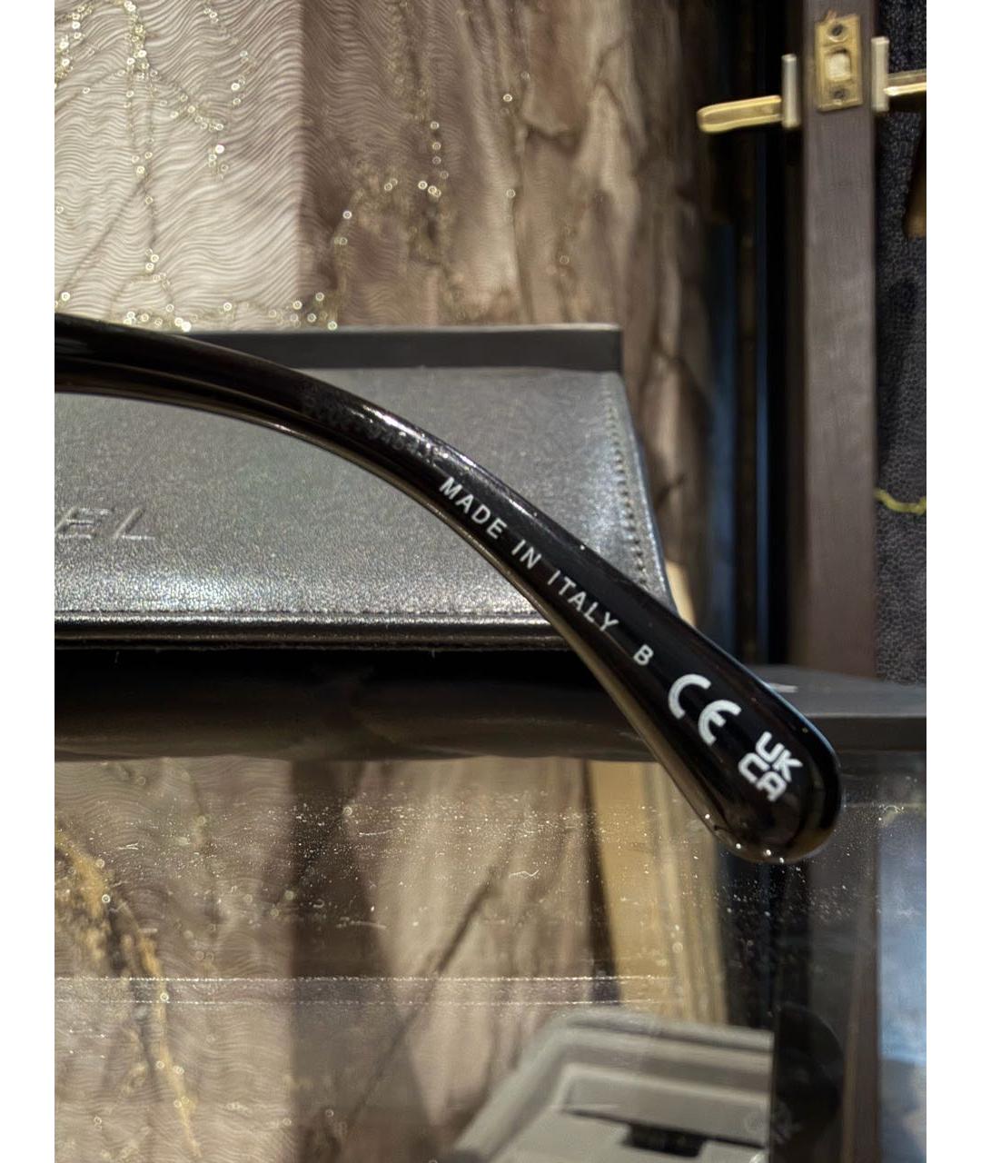 CHANEL Черные пластиковые солнцезащитные очки, фото 8