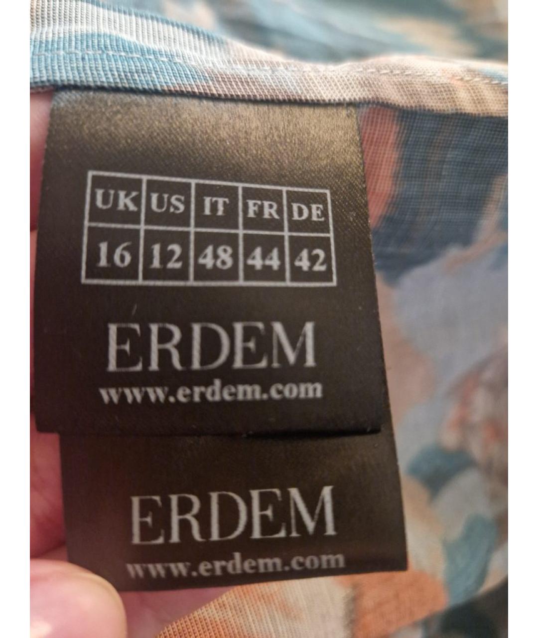 ERDEM Бирюзовое хлопковое повседневное платье, фото 8