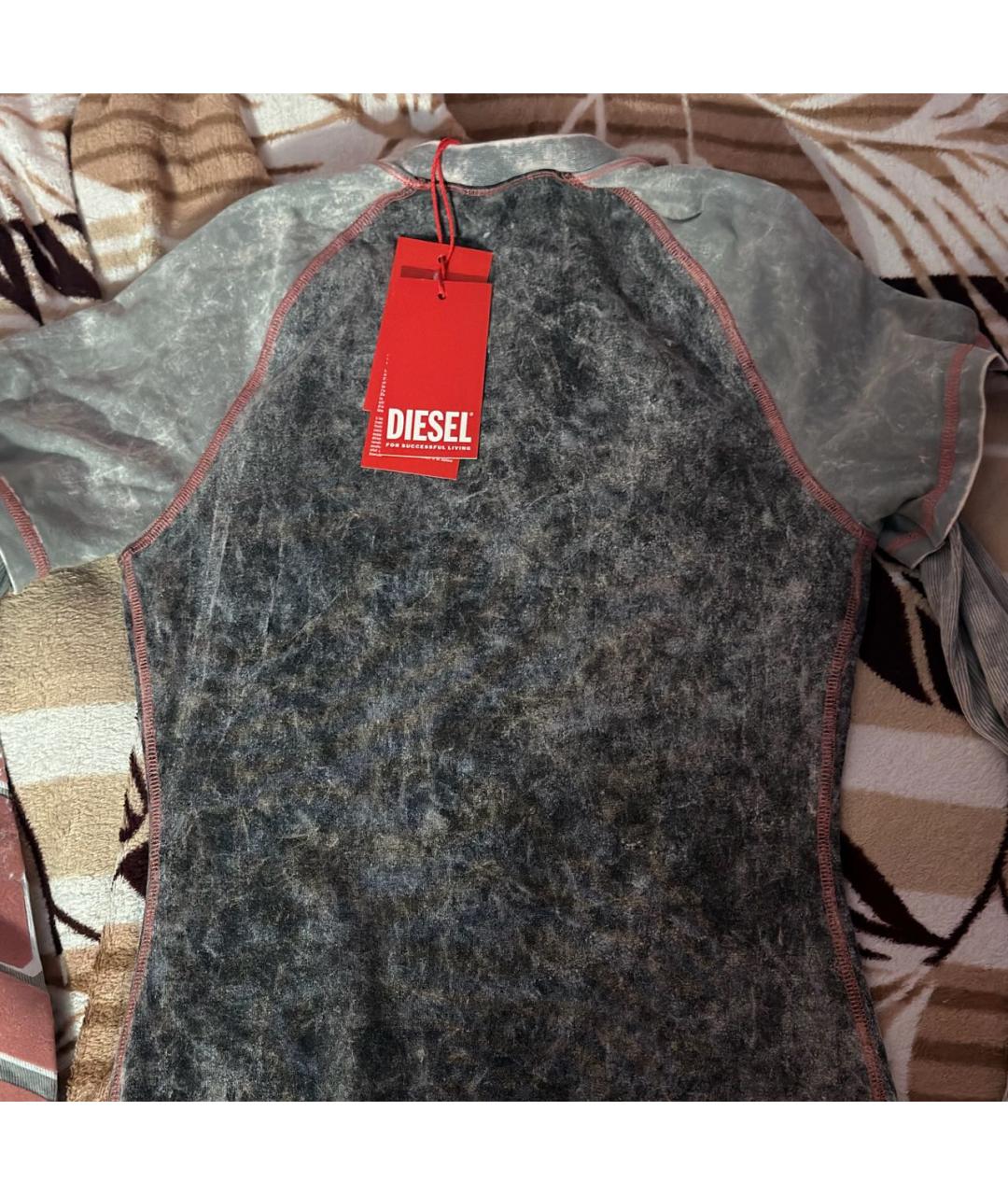 DIESEL Серое хлопковое повседневное платье, фото 4