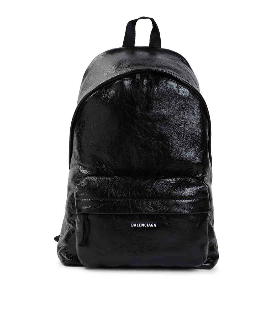 BALENCIAGA Черный кожаный рюкзак, фото 1